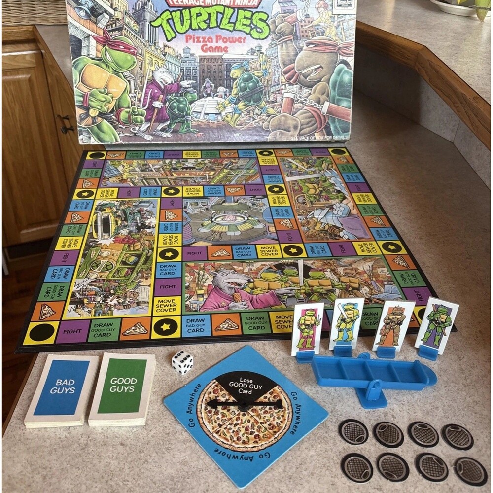 Vtg Teenage Mutant Ninja Turtles Pizza Power Board Game 1989 Complete 03018